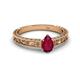 2 - Florie Classic 7x5 mm Pear Shape Ruby Solitaire Engagement Ring 