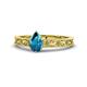1 - Florie Classic 7x5 mm Pear Shape London Blue Topaz Solitaire Engagement Ring 