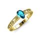 3 - Florie Classic 7x5 mm Pear Shape London Blue Topaz Solitaire Engagement Ring 