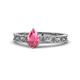 1 - Florie Classic 7x5 mm Pear Shape Pink Tourmaline Solitaire Engagement Ring 