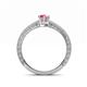 4 - Florie Classic 7x5 mm Pear Shape Pink Tourmaline Solitaire Engagement Ring 