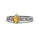 1 - Florie Classic 7x5 mm Pear Shape Citrine Solitaire Engagement Ring 
