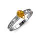 3 - Florie Classic 7x5 mm Pear Shape Citrine Solitaire Engagement Ring 