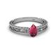 2 - Florie Classic 7x5 mm Pear Shape Rhodolite Garnet Solitaire Engagement Ring 
