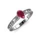 3 - Florie Classic 7x5 mm Pear Shape Rhodolite Garnet Solitaire Engagement Ring 