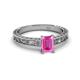 2 - Florie Classic 7x5 mm Emerald Cut Pink Sapphire Solitaire Engagement Ring 