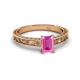 2 - Florie Classic 7x5 mm Emerald Cut Pink Sapphire Solitaire Engagement Ring 