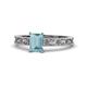 1 - Florie Classic 7x5 mm Emerald Cut Aquamarine Solitaire Engagement Ring 