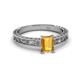 2 - Florie Classic 7x5 mm Emerald Cut Citrine Solitaire Engagement Ring 