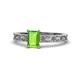 1 - Florie Classic 7x5 mm Emerald Cut Peridot Solitaire Engagement Ring 