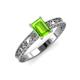 3 - Florie Classic 7x5 mm Emerald Cut Peridot Solitaire Engagement Ring 