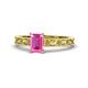 1 - Florie Classic 7x5 mm Emerald Cut Pink Sapphire Solitaire Engagement Ring 