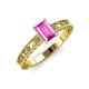 3 - Florie Classic 7x5 mm Emerald Cut Pink Sapphire Solitaire Engagement Ring 