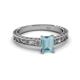 2 - Florie Classic 7x5 mm Emerald Cut Aquamarine Solitaire Engagement Ring 
