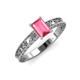 3 - Florie Classic 7x5 mm Emerald Cut Pink Tourmaline Solitaire Engagement Ring 