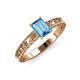 3 - Florie Classic 7x5 mm Emerald Cut Blue Topaz Solitaire Engagement Ring 