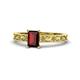 1 - Florie Classic 7x5 mm Emerald Cut Red Garnet Solitaire Engagement Ring 