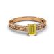 2 - Florie Classic 7x5 mm Emerald Cut Yellow Sapphire Solitaire Engagement Ring 