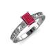 3 - Florie Classic 7x5 mm Emerald Cut Ruby Solitaire Engagement Ring 