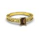 2 - Florie Classic 7x5 mm Emerald Cut Smoky Quartz Solitaire Engagement Ring 