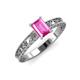 3 - Florie Classic 7x5 mm Emerald Cut Pink Sapphire Solitaire Engagement Ring 
