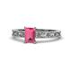 1 - Florie Classic 7x5 mm Emerald Cut Pink Tourmaline Solitaire Engagement Ring 