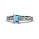 1 - Florie Classic 7x5 mm Emerald Cut Blue Topaz Solitaire Engagement Ring 