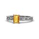 1 - Florie Classic 7x5 mm Emerald Cut Citrine Solitaire Engagement Ring 