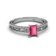 2 - Florie Classic 7x5 mm Emerald Cut Rhodolite Garnet Solitaire Engagement Ring 