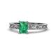 1 - Florie Classic 7x5 mm Emerald Cut Emerald Solitaire Engagement Ring 