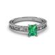 2 - Florie Classic 7x5 mm Emerald Cut Emerald Solitaire Engagement Ring 