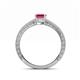 4 - Florie Classic 7x5 mm Emerald Cut Rhodolite Garnet Solitaire Engagement Ring 