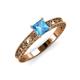 3 - Florie Classic 5.5 mm Princess Cut Blue Topaz Solitaire Engagement Ring 