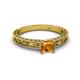 2 - Florie Classic 5.5 mm Princess Cut Citrine Solitaire Engagement Ring 