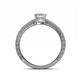 4 - Florie Classic 5.5 mm Princess Cut Aquamarine Solitaire Engagement Ring 