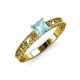 3 - Florie Classic 5.5 mm Princess Cut Aquamarine Solitaire Engagement Ring 