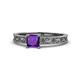 1 - Florie Classic 5.5 mm Princess Cut Amethyst Solitaire Engagement Ring 