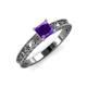 3 - Florie Classic 5.5 mm Princess Cut Amethyst Solitaire Engagement Ring 