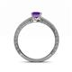 4 - Florie Classic 5.5 mm Princess Cut Amethyst Solitaire Engagement Ring 