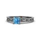 1 - Florie Classic 5.5 mm Princess Cut Blue Topaz Solitaire Engagement Ring 