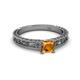 2 - Florie Classic 5.5 mm Princess Cut Citrine Solitaire Engagement Ring 