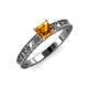 3 - Florie Classic 5.5 mm Princess Cut Citrine Solitaire Engagement Ring 