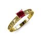 3 - Florie Classic 5.5 mm Princess Cut Rhodolite Garnet Solitaire Engagement Ring 