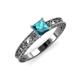 3 - Florie Classic 5.5 mm Princess Cut London Blue Topaz Solitaire Engagement Ring 