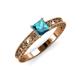 3 - Florie Classic 5.5 mm Princess Cut London Blue Topaz Solitaire Engagement Ring 