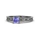 1 - Florie Classic 5.5 mm Princess Cut Tanzanite Solitaire Engagement Ring 