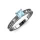 3 - Florie Classic 5.5 mm Princess Cut Aquamarine Solitaire Engagement Ring 