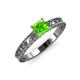 3 - Florie Classic 5.5 mm Princess Cut Peridot Solitaire Engagement Ring 