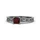 1 - Florie Classic 5.5 mm Princess Cut Red Garnet Solitaire Engagement Ring 