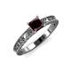 3 - Florie Classic 5.5 mm Princess Cut Red Garnet Solitaire Engagement Ring 